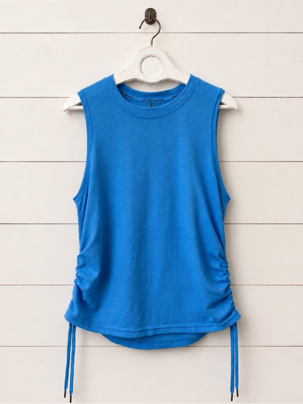 Calvin Klein Bright Blue Sleeveless Ruched Tank